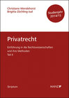 Buchcover Einführung in die Rechtswissenschaften und ihre Methoden - Teil II - Privatrecht - Studienjahr 2014/15