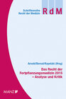 Buchcover Das Recht der Fortpflanzungsmedizin 2015 Analyse und Kritik