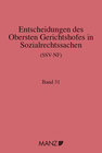 Buchcover Entscheidungen des obersten Gerichtshofes in Sozialrechtssachen SSV-NF