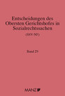 Buchcover Entscheidungen des obersten Gerichtshofes in Sozialrechtssachen SSV-NF