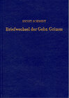 Buchcover Briefwechsel der Brüder Grimm mit nordischen Gelehrten