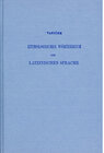 Buchcover Etymologisches Wörterbuch der lateinischen Sprache