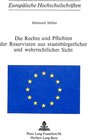 Buchcover Die Rechte und Pflichten der Reservisten aus staatsbürgerlicher und wehrrechtlicher Sicht