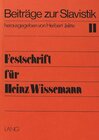 Buchcover Festschrift für Heinz Wissemann