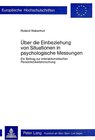 Buchcover Über die Einbeziehung von Situationen in psychologische Messungen