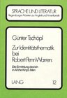 Buchcover Zur Identitätsthematik bei Robert Penn Warren:- Die Ermittlung des ich in «All the King's Men»