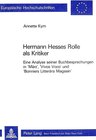 Buchcover Hermann Hesses Rolle als Kritiker