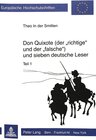 Buchcover Don Quixote (der «richtige» und der «falsche») und sieben deutsche Leser