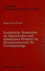 Buchcover Lexikalische Synonymie als linguistisches und didaktisches Problem im Deutschunterricht für Fremdsprachige