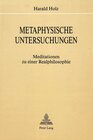 Buchcover Metaphysische Untersuchungen