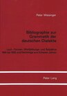 Buchcover Bibliographie zur Grammatik der deutschen Dialekte