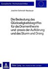 Buchcover Die Bedeutung des Glückseligkeitsbegriffes für die Dramentheorie und -praxis der Aufklärung und des Sturm und Drang