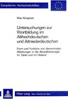 Buchcover Untersuchungen zur Wortbildung im Althochdeutschen und Altnieder- deutschen