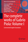 Buchcover The complete works of Gabrio Piola: Volume I