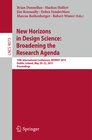 Buchcover New Horizons in Design Science: Broadening the Research Agenda