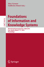 Buchcover Foundations of Information and Knowledge Systems