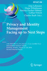 Buchcover Privacy and Identity Management. Facing up to Next Steps