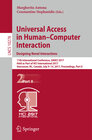 Buchcover Universal Access in Human–Computer Interaction. Designing Novel Interactions