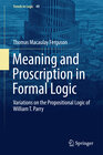 Buchcover Meaning and Proscription in Formal Logic