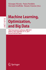 Buchcover Machine Learning, Optimization, and Big Data