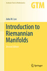 Buchcover Introduction to Riemannian Manifolds