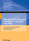 Buchcover Information and Communication Technologies for Ageing Well and e-Health