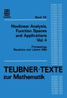 Buchcover Nonlinear Analysis, Function Spaces and Applications Vol. 4