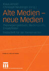 Buchcover Alte Medien — neue Medien
