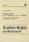 Buchcover Korrespondenz Adrien-Marie Legendre — Carl Gustav Jacob Jacobi