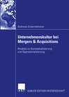 Buchcover Unternehmenskultur bei Mergers & Acquisitions