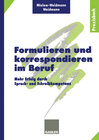 Buchcover Formulieren und korrespondieren im Beruf