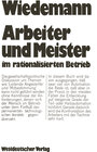 Buchcover Arbeiter und Meister im rationalisierten Betrieb