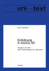 Buchcover Einführung in ALGOL 60