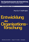 Buchcover Entwicklung der Organisationsforschung