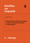 Buchcover Semantische Untersuchungen zu den inchoativen Verben im Deutschen