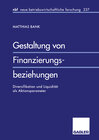 Buchcover Gestaltung von Finanzierungsbeziehungen
