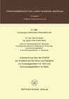 Buchcover Untersuchung über den Einfluß der Anlaßzeit auf die Härte und Festigkeit von Kreissägeblättern für Holz und Schmelzsägeb