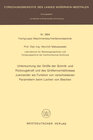 Buchcover Untersuchung der Größe der Schnitt- und Rückzugskraft und des Größenverhältnisses zueinander als Funktion von verschiede