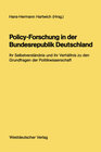 Buchcover Policy-Forschung in der Bundesrepublik Deutschland