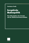 Buchcover Europäische Medienpolitik