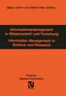 Buchcover Informationsmanagement in Wissenschaft und Forschung