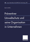 Buchcover Präventiver Umweltschutz und seine Organisation in Unternehmen