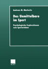 Buchcover Das Unmittelbare im Sport