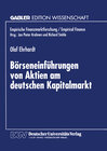 Buchcover Börseneinführungen von Aktien am deutschen Kapitalmarkt