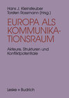 Buchcover Europa als Kommunikationsraum