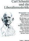 Buchcover Carl Schmitt und die Liberalismuskritik