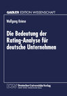 Buchcover Die Bedeutung der Rating-Analyse für deutsche Unternehmen