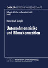 Buchcover Unternehmensrisiko und Bilanzkennzahlen