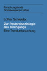 Buchcover Zur Pastoralsoziologie des Kirchgangs