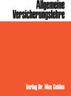 Buchcover Allgemeine Versicherungslehre